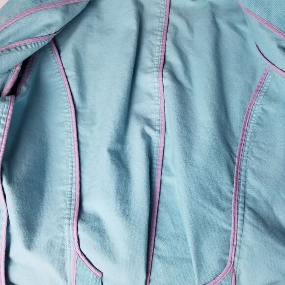 Vintage Retro 80s Style Liz Claiborne Blue Corduroy Coat Jacket 16P - Picture 9 of 11
